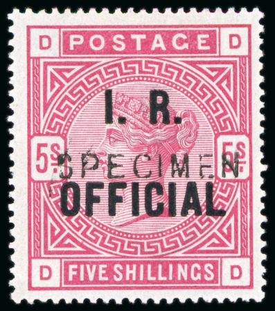 Stamp of Great Britain » Officials Inland Revenue: 1890 5/- rose, DD, IR Official, overprinted