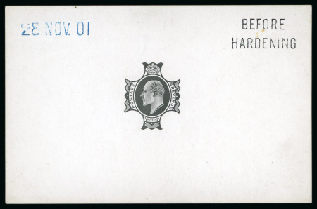 Stamp of Great Britain » King Edward VII » 1902-10 De La Rue Issues 1901 4d. die proof of the head plate in black on white