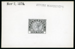 Stamp of Great Britain » Telegraphs 1876 4d. Telegraph die proof in black on white glazed