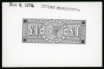 Stamp of Great Britain » Telegraphs 1876 £1. Telegraph die proof in black on white glazed