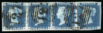 Stamp of Great Britain » 1840 2d Blue (ordered by plate number) 1840 2d. blue,  Pl. 1, MA-MD horizontal strip of four,