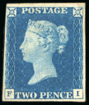 Stamp of Great Britain » 1840 2d Blue (ordered by plate number) 1840 2d. deep full blue,  Pl. 1, FI, good to large