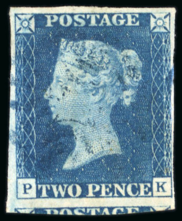 Stamp of Great Britain » 1840 2d Blue (ordered by plate number) 1840 2d. blue,  Pl. 2, PK, good to enormous margins