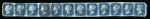 Stamp of Great Britain » 1840 2d Blue (ordered by plate number) 1840 2d. blue,  Pl. 2, EA-EL complete row of 12 with