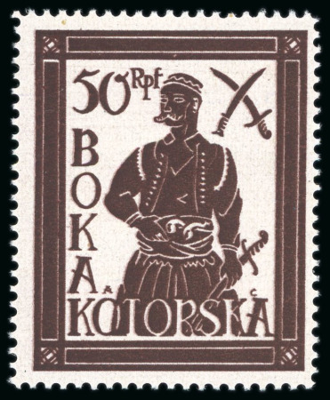 Stamp of Germany » German WWII Occupation Issues » Kotor 1944, 50rpf blackish red brown, National Guard Serviceman,