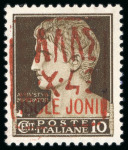 Stamp of Germany » German WWII Occupation Issues » Zante 1943, 10cts brown with handstamp ovpt. "Hellas/2.X.43"