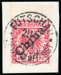 Stamp of Germany » German Colonies » German East Africa 1900 10pf gutter copy used on piece