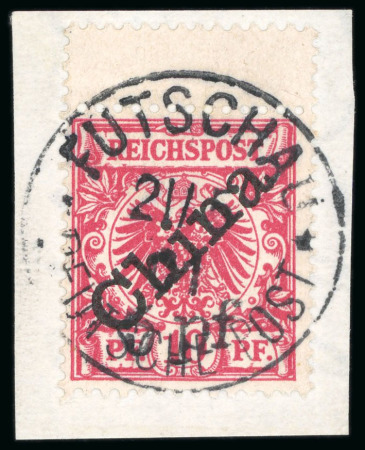 Stamp of Germany » German Colonies » German East Africa 1900 10pf gutter copy used on piece