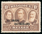 Stamp of Belgium » Belgium Militarypost in Rheinland 1919, 10 C. scarce perforation