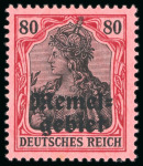 Stamp of Germany » Memel Local Issues 1920, 80pf black and carmine rose, mint, very fine