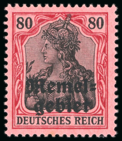 Stamp of Germany » Memel Local Issues 1920, 80pf black and carmine rose, mint, very fine