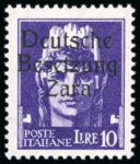 Stamp of Germany » German WWII Occupation Issues » Zara 1943, 10lit very light hinge