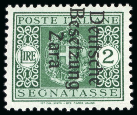 Stamp of Germany » German WWII Occupation Issues » Zara 1943, postage dues 5cts-5llit, incl. 20c ovpt variety