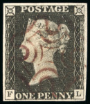 Stamp of Great Britain » 1840 1d Black and 1d Red plates 1a to 11 1840 1d. black, pl.2, FL, good to large margins all