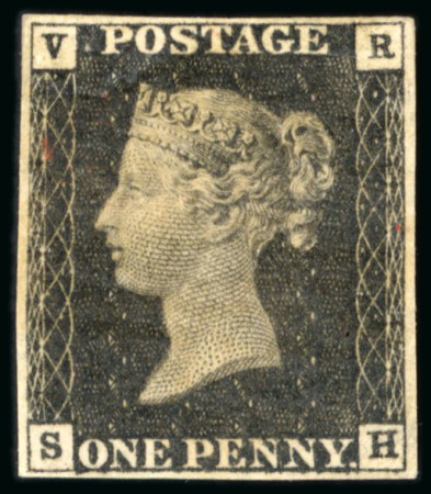 Stamp of Great Britain » Officials 1840 VR 1d. black, SH (re-entry), a fine "unused" example