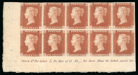 Stamp of Great Britain » 1840 1d Black and 1d Red plates 1a to 11 1840 1d. red Black pl. 10, SA-TE, corner marginal inscription