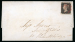 Stamp of Great Britain » 1840 1d Black and 1d Red plates 1a to 11 1840 1d. black, pl. 1b, CK, Watermark inverted hinged