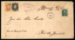 Stamp of Brazil » 1866-83 Dom Pedro » 1866 "Black Beard" Issue 1866, 500r orange, 1876 100r & 200r on large registered internal cover