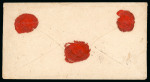 Stamp of Brazil » 1866-83 Dom Pedro » 1866 "Black Beard" Issue 1866, 100r green, type IV, die III, double partial impression on cover, together with 500r