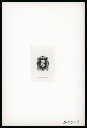 Stamp of Brazil » 1866-83 Dom Pedro » 1866 "Black Beard" Issue 1876, 20r black, die proof on India paper, die sunk on card