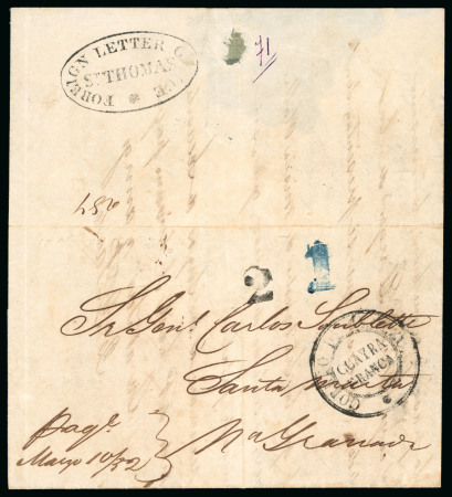 Stamp of Venezuela » Maritime Postal History 1832 (March 10), letter Caracas-Colombia