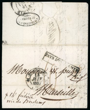 Stamp of Venezuela » Maritime Postal History 1837 (April 17), letter Puerto Cabello-Marseilles