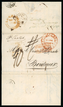 Stamp of Venezuela » Maritime Postal History 1846 (Sept) Entire letter from Caracas to Bordeaux, Páez "Correo de Venezuela/Guaira Franca" 