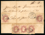 Stamp of Brazil » 1866-83 Dom Pedro » 1876 Roulette "Black Beard" Issue 1876, 20r brown lilac, five singles on internal cover
