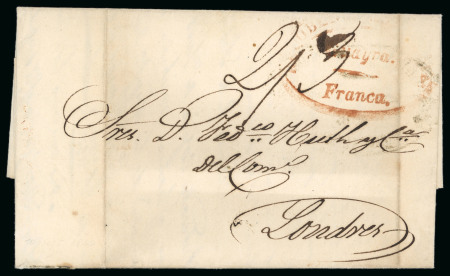 Stamp of Venezuela » Maritime Postal History 1840 (Aug 24) Entire ship letter from Caracas to London