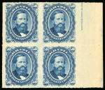 Stamp of Brazil » 1866-83 Dom Pedro » 1876 Roulette "Black Beard" Issue 1876, 50r blue, block of four, mint with original gum,
