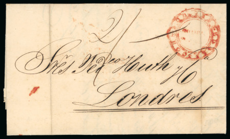 Stamp of Venezuela » Maritime Postal History 1845 (Sept 18) letter La Guaira to London