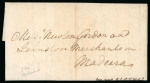 Stamp of Montserrat 1786 (May 22) Entire to wine merchants in Madeira