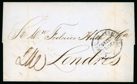 Stamp of Venezuela » Maritime Postal History 1850 (Sept 25) letter La Guaira to London