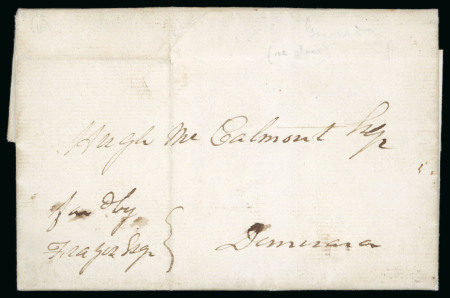 Stamp of Grenada 1777 (Nov 3) Entire from St. Kitts to London, endorsed