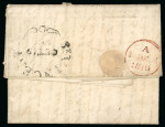 Stamp of St. Vincent 1810 (Oct 15) entire from St. Vincent to England with large and clear "St. VINCENT" fleuron ds