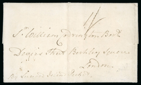 Stamp of St. Kitts-Nevis 1790 (Mar 8) entire from St. Kitts to London