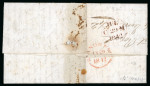 Stamp of Leeward Islands 1842 (Jun 24) entire datelined "HMS Magnificent, Port Royal" (Jamaica), sent to Scotland with green "LEEWARD ISLANDS / F" undated circle