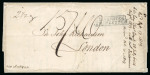 Stamp of Dominica 1819 entire to London, rated "15/10" and endorsed "2 1/2oz", paying ten times the 6d ship letter rate