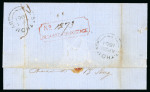 Stamp of Danish West Indies 1861 (Apr 16) entire from Dominican Republic, sent via St. Thomas with the rare framed "No. / DETAINED FOR POSTAGE"