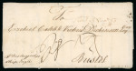 Stamp of Jamaica 1758 (Jul 12) entire from Jamaica to England, endorsed