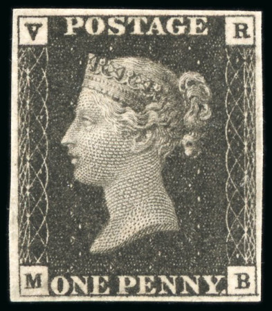 Stamp of Great Britain » Officials 1840 VR 1d black MB, unused without gum, good even