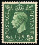 Stamp of Great Britain » King George VI 1937-39 KGVI 1/2d, 1 1/2d, 2d, 2 1/2d and 8d with "SPECIMEN" handstamps in green by the Portuguese Colonial Postal Administration