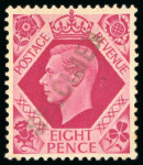 Stamp of Great Britain » King George VI 1937-39 KGVI 1/2d, 1 1/2d, 2d, 2 1/2d and 8d with "SPECIMEN" handstamps in green by the Portuguese Colonial Postal Administration