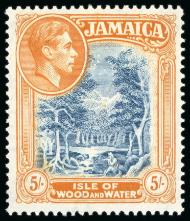 Stamp of Jamaica 1938, Jamaica Scenery, 5s slate-blue and yellow-orange