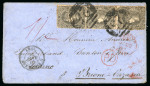 Stamp of Australia » Victoria 1861 (Nov) envelope from Hepburn to Switzerland with