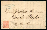 Stamp of Great Britain » British Post Offices Abroad Danish West Indies: 1875 (Jan 16) wrapper from St. Thomas to Dominican Republic with 1865-73 4d vermilion 