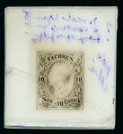 Stamp of German States » Saxony German States, Saxony - 1856-63, 10gr, glass cliché