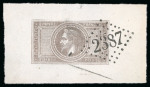 Stamp of Colonies françaises » Monaco Monaco - 1863-72, France used with Gros Chiffre "2387", group of five items