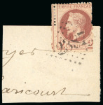 Stamp of Colonies françaises » Monaco Monaco - 1863-72, France used with Gros Chiffre "2387", group of five items