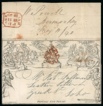 Stamp of Great Britain » 1840 Mulreadys & Caricatures 1840 (May 11) 1d Mulready lettersheet, stereo A64, sent locally in London,